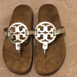 Tory Burch Miller Cloud Sandal Spark Gold / Natural Size 9